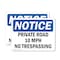 Signmission Private Road 10 MPH No Trespassing OSHA Notice Sign, Plastic, 14in W x 10in L, 2PK OS-2PACK-NS-P-1014-L-17868 - alternate 1